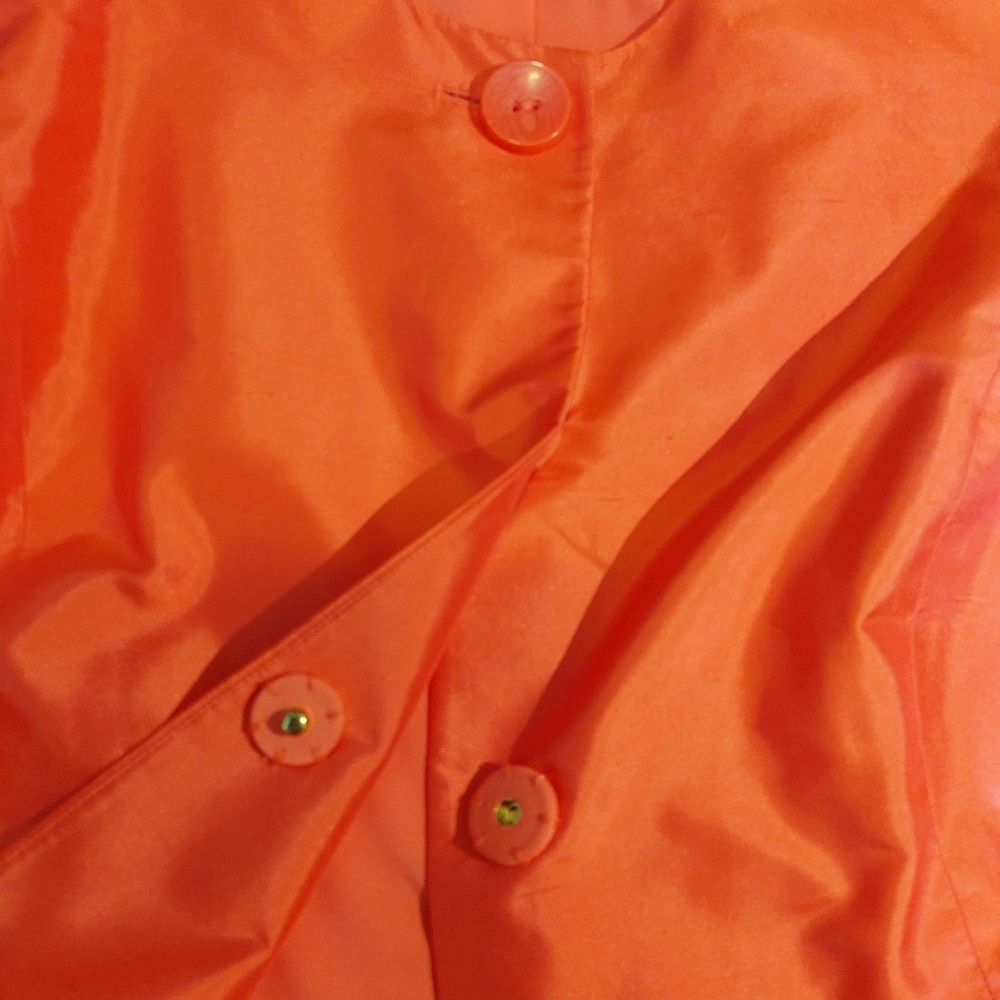 Jones New York Signature Coral Silk Jacket Blazer 14 Like New EUC - Picture 6 of 13